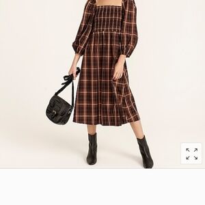 EUC J Crew Friday Plaid Midi Dress S